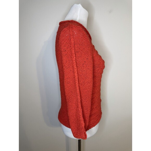 Habitat Clothes To Live In Sweater Lagenlook Boho Orange Top Cotton Blend Small - Picture 3 of 7